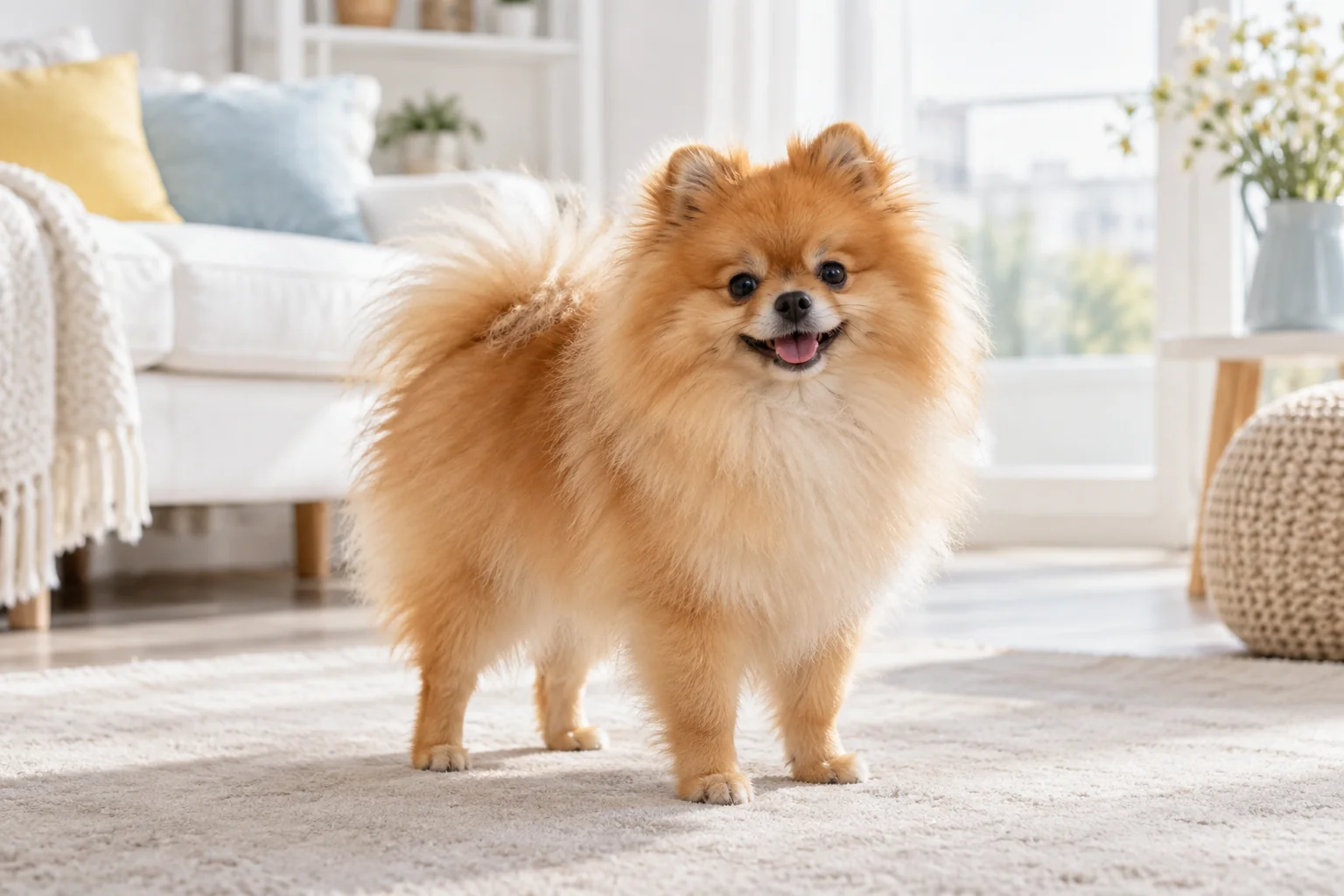 博美犬外型，AI生成示意